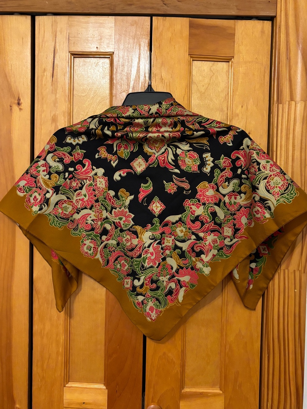 Totes Black Floral Paisley Square Scarf